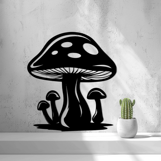 Mystic Mushroom Wall Art – 3D Printed with Holographic Finish